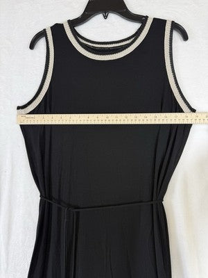 Ann Taylor Loft Maxi Dress Large Petite Black Sleeveless Knit Women LP