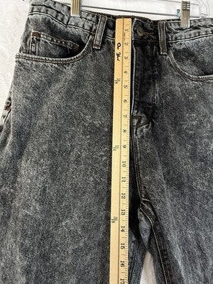 ASOS Collusion X005 Jeans 30 Womens Black Acid Wash Button Fly High Rise Denim