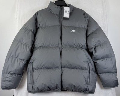 Nike Sportswear Club Puffer Jacket XXL Gray Down Therma Fit Mens New NWT