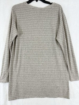 Chicos Tops Size 0 Tunic Top Beige Tan Knit Long Sleeve Womens Small