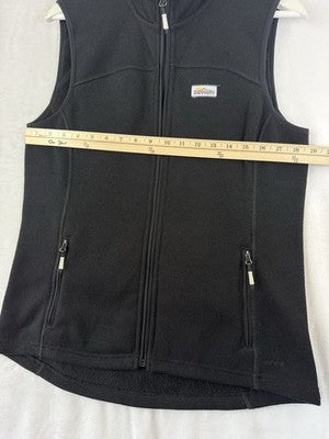 Orvis Sweater Fleece Vest Medium Womens Black Full Zip