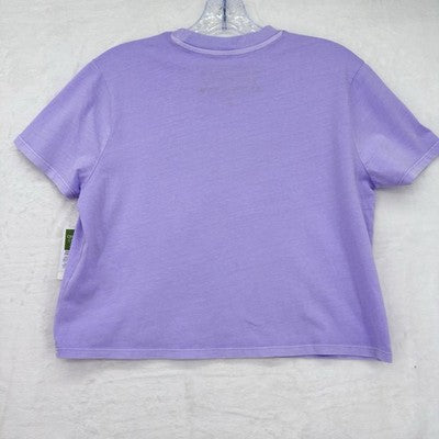 Volcom Crop Top T Shirt Small Womens Purple Logo Short Sleeve Tee New NWT