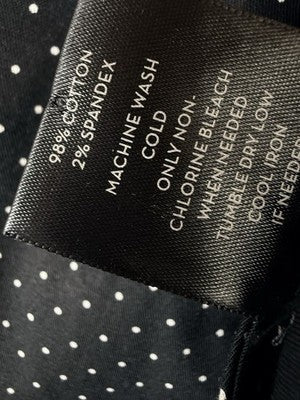 Ann Taylor Capri Pants 16 Signature Black Polka Dot Cotton Stretch Womens