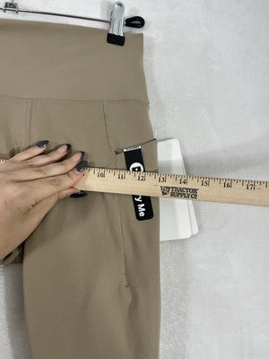 Gottex Leggings XS Gravel Gray Beige NWT Peach Skin Media Pocket Womens NEW