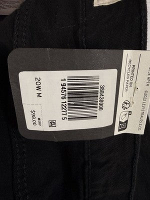 Levis Ribcage Straight Ankle Jeans 20W Womens Plus Size Black Levi’s New NWT