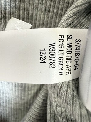 Gap Modern Tee Tank Top Medium Gray Apron Neck Womens Ribbed Sleeveless New NWT
