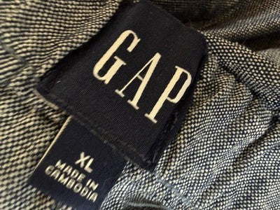 Gap Linen Blend Wide Leg Pants XL Womens Blue Pull On