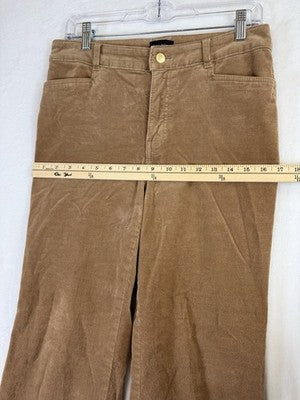 Talbots Corduroy Flare Leg Pants 4 Womens Caramel Tan Brown High Waist