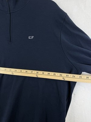 Vineyard Vines Quarter Zip XL Mens Navy Blue Long Sleeve Shirt Mock Neck Pima