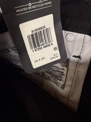 Levis 501 ‘90s Jeans Women 26 Mid Rise Straight Leg Black 26x30 Levi’s New NWT