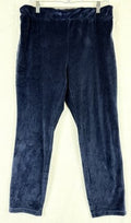 Lands End Velour Joggers Large Petite Womens Blue Sweatpants Pull On Pants LP