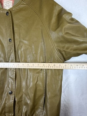 We The Free Vegan Leather Bomber Jacket Green Small Womens Free People