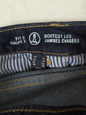 Lands End Jeans 16 Womens Bootcut Leg Fit 2 Dark Blue High Rise