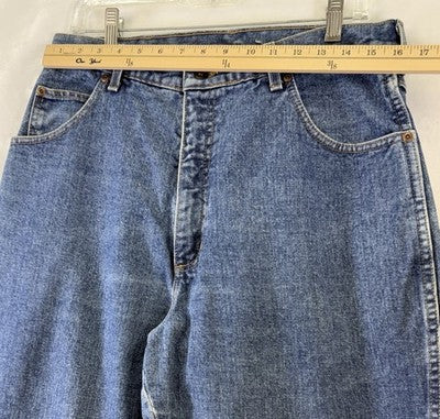 Vintage Lands End Jeans 16 Womens Made In USA Blue High Rise 90s 100% Cotton