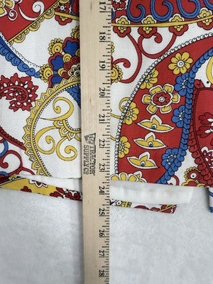 Talbots Skirt 16 Blue Red Paisley Print Short Pencil A-Line Womens