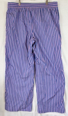 Gap Easy Wide Leg Pants XL Womens Organic Cotton Poplin Pull On Blue Stripe New