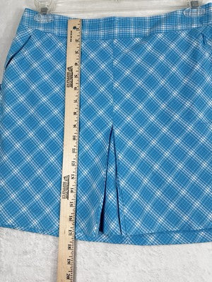 Walter Hagen Golf Skort 8 Blue Plaid Skirt With Shorts Womens Tennis