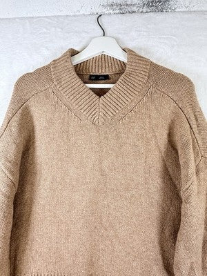 Gap Cashsoft Sweater Small Cropped V Neck Boxy Long Sleeve Camel Beige Womens