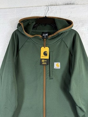 Carhartt Boys Jacket Large Green Hooded Pockets Force Full Zip Kids New NWT