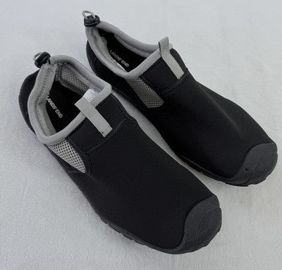Lands End Water Shoes 11 Womens Black Gray Slip On Swimming EXC
