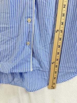 Gap Body Pajamas Medium Women Cotton Poplin PJ Shirtdress Blue Nightgown New