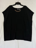 Chicos Travelers Size 3 Top Black Sleeveless Slinky Womens XL