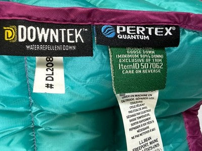 LL Bean 850 Down Jacket Womens Small Fuschia Pink Down Puffer Coat