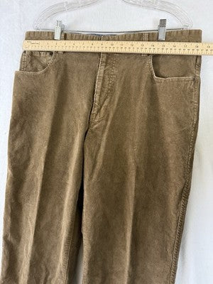 LL Bean Stretch Country Corduroy Pants 36x29 Natural Fit Sepia Mens Straight