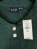 Gap Cotton Gauze Mini Shirtdress XL Tall Women Green Short Sleeve New NWT