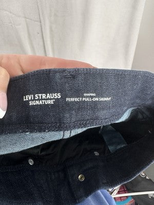 Levis Signature Jeans 4 27 Shaping Perfect Pull On Skinny Womens Dark Blue NEW