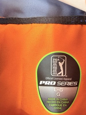 PGA Tour Jacket Large 1/2 Zip Pullover Windbreaker Orange Mens