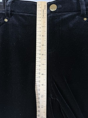 INC International Concepts Pants Women 10 Black Velvet Skinny Stretch