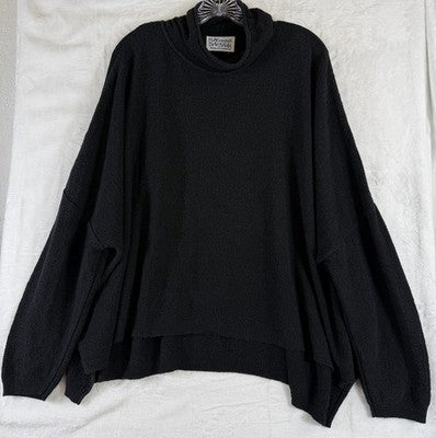 Stephanie Schuster Princess Knitwear Sweater 1X Black Lagenlook 90s Cowl Women