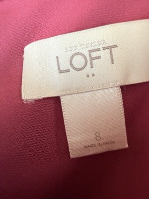 Ann Taylor Loft Dress 8 Sleeveless Fit And Flare Pink Womens