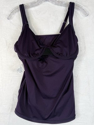 Lands End Tankini Top 6 Sweetheart Wrap Underwire Purple Womens Swimwear Swim