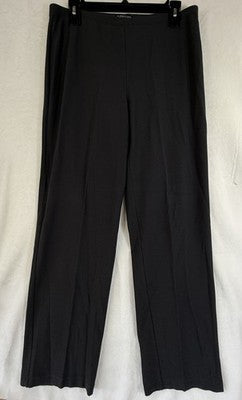 Eileen Fisher Pants Medium Stretch Crepe Straight Leg Pull On Gray Womens