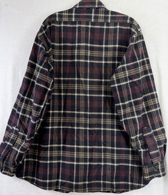LL Bean Chamois Flannel Shirt XL Mens Button Up Long Sleeve Plaid Vintage 90s