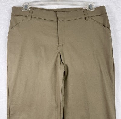 Dickies Relaxed Fit Work Pants Size 14 Tan Khaki Brown Cotton Stretch Womens NEW