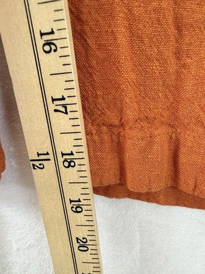 Coldwater Creek Linen Blend Wide Leg Crop Pants Medium Petite Pull On Womens