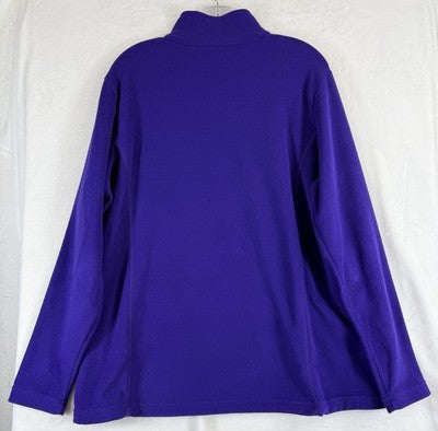 Lands End Fleece 1/4 Zip Pullover XL Purple Womens