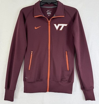 Nike Virginia Tech Hokies Dri-FIT Full Zip Track Jacket Small Mens Maroon