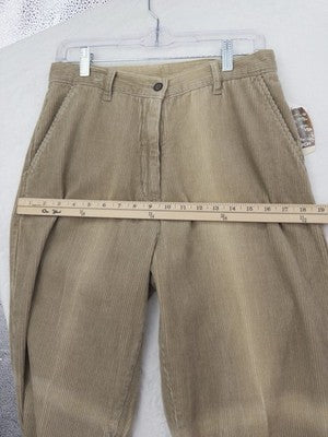 Woolrich Womens Corduroy Pants 10 Beige Tan High Waisted New NWT *FlawRead
