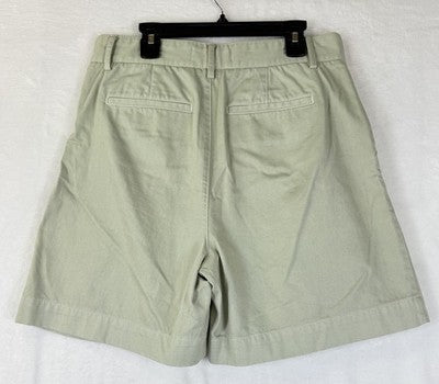 Madewell Shorts 0 Green High Rise Pleated 6” Cuffed Womens