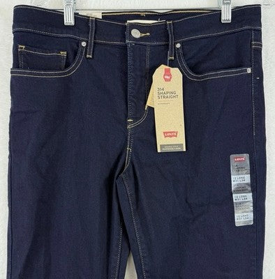 Levis Jeans Women Size 31 12 Long 313 Shaping Straight Leg Dark Blue Levi’s NWT