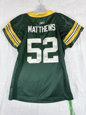 Green Bay Packers Jersey Womens Large Reebok Matthews Rhinestones NFL New NWT