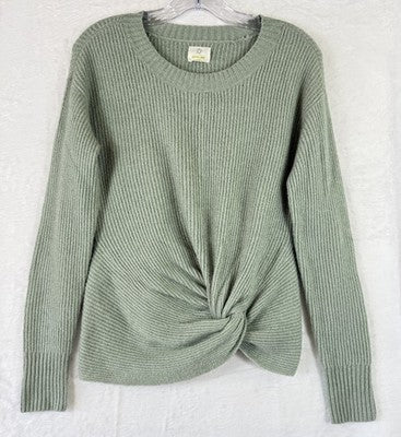 Offline By Aerie Sweater XS Green Tops Twist Front Long Sleeve Womens