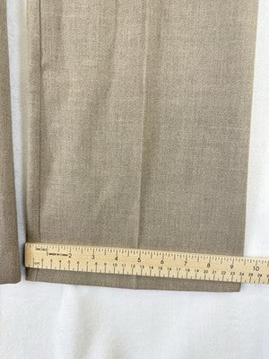Ann Taylor Loft Marisa Trouser 4 Petite Linen Blend Beige 4P Womens Straight Leg