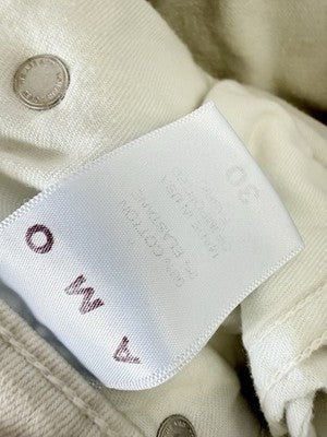 Amo Bella Jeans 30 Ivory White Oak Denim Raw Hem Womens