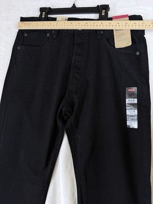 Levis 501 Jeans Mens Button Fly 33x32 Black Original Stretch New NWT