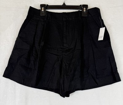 Gap 365 High Rise Linen Blend Shorts Small Women Black 5” New NWT